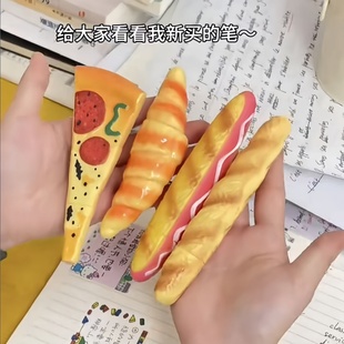 新奇特创意美食个性搞笑中性圆珠笔披萨法棍造型仿真食物圆珠笔