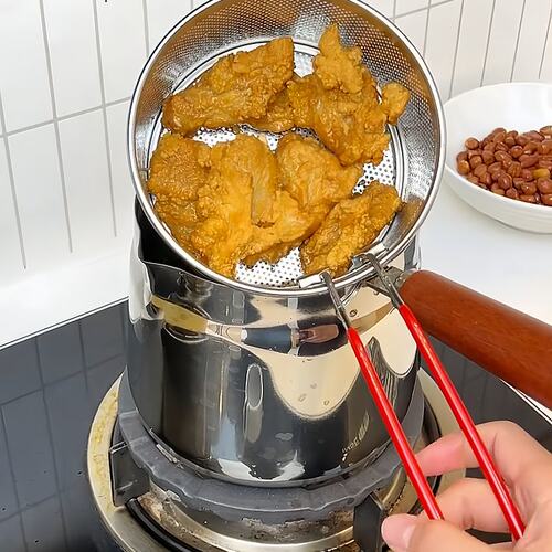 食品级不锈钢滤网省油油炸锅炸篮