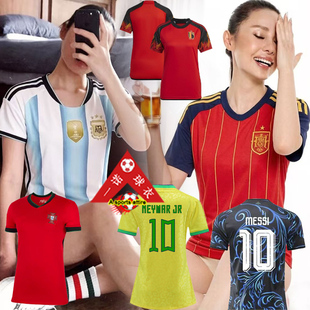 2026世界杯葡萄牙巴西阿根廷西班牙法国德国队女装球衣女款足球服