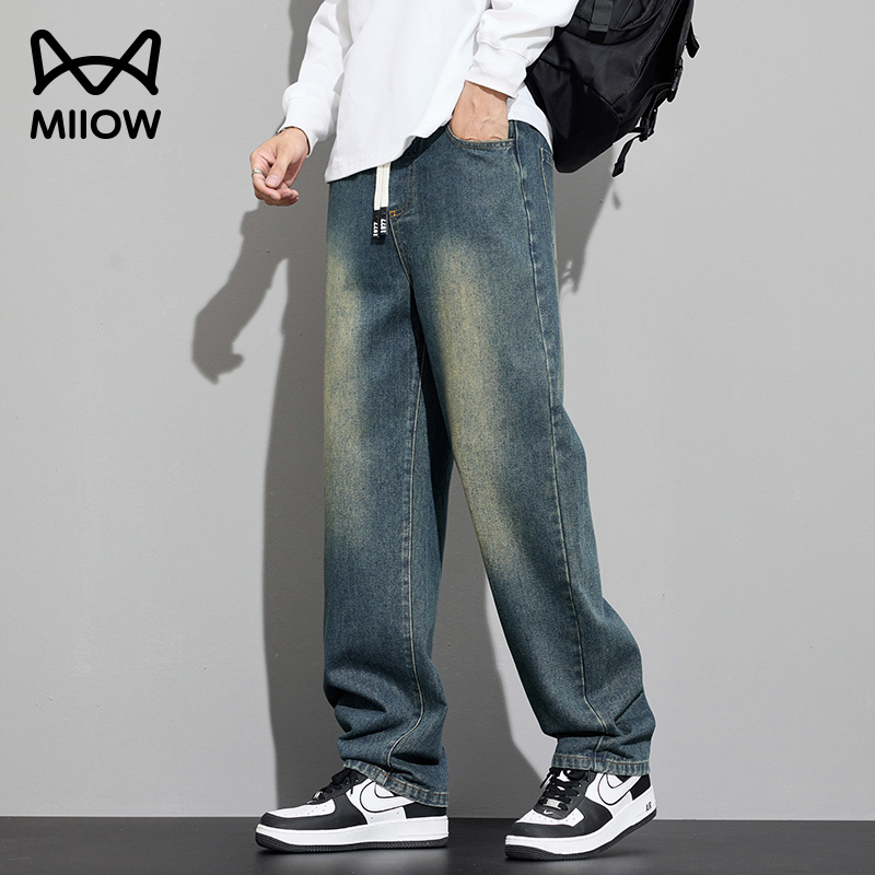 猫人2025新款美式复古牛仔裤
