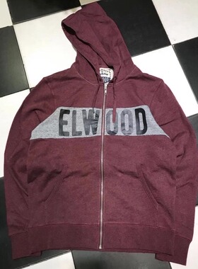 澳单新款elwood简约开衫连帽卫衣基础款休闲外套抓绒水洗运动上衣