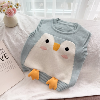 男童卡通可爱针织背心小童马甲