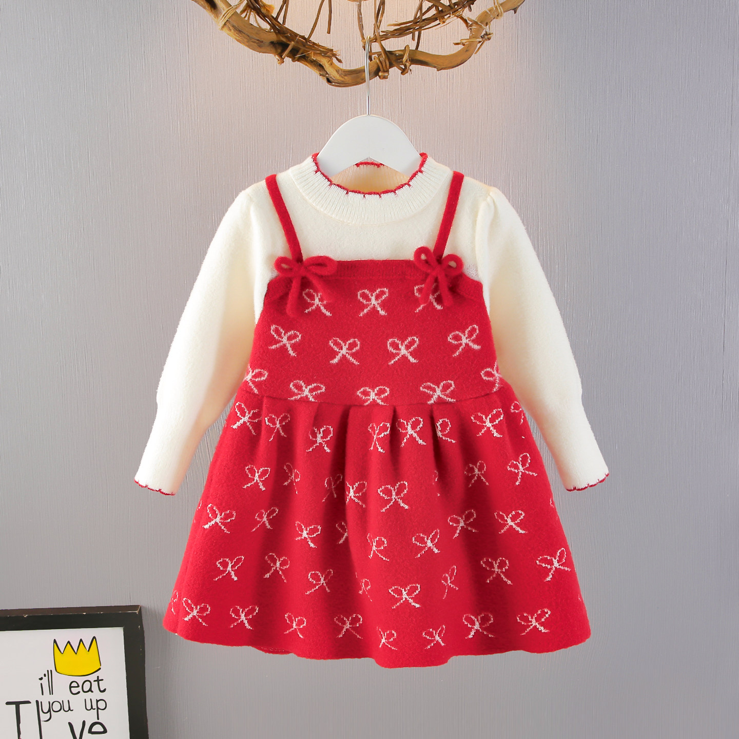 女童连衣裙2025新款秋装针织衫