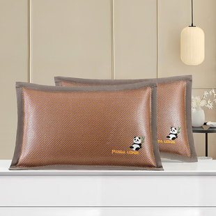 夏季 冰丝枕套仿藤枕席成人夏天凉席枕头套单双人儿童枕套一对拍2