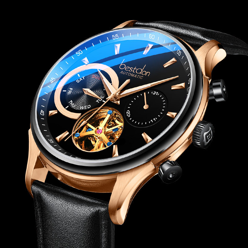 邦顿手表男机械表全自动名牌正品陀飞轮超薄男士手表2020新款瑞士