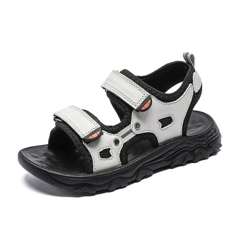 牛皮男童凉鞋夏季新款儿童沙滩鞋中大童真皮运动凉鞋软底男孩凉鞋