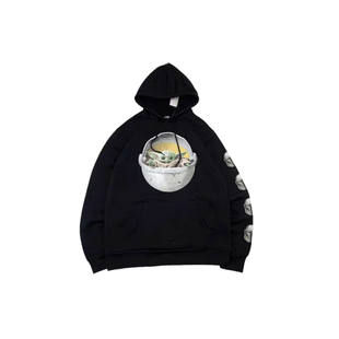 瑕疵处理   卡通胸前大印花连帽卫衣秋冬串标休闲袋鼠兜外套