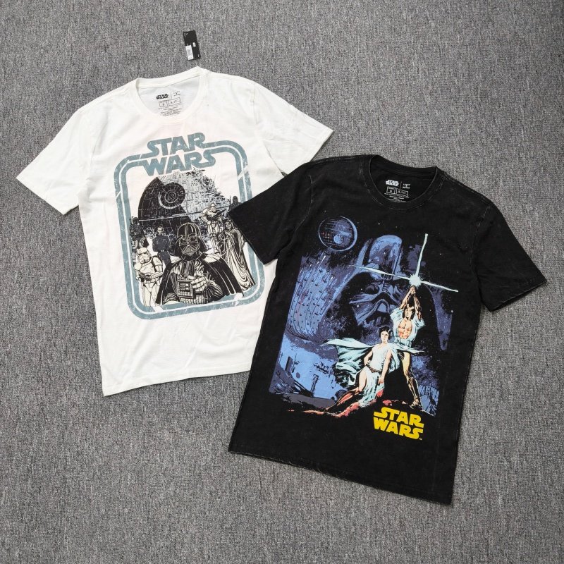 外贸     星战纯棉圆领休闲宽松短袖夏季印花T恤男