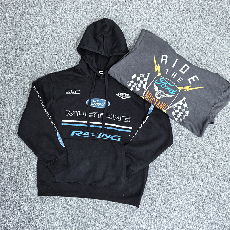 外贸     乐队加绒连帽卫衣秋冬摇滚宽松帽衫男女