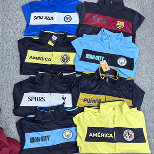 瑕疵处理    足球球队运动拉链外套男士跑步健身立领训练服