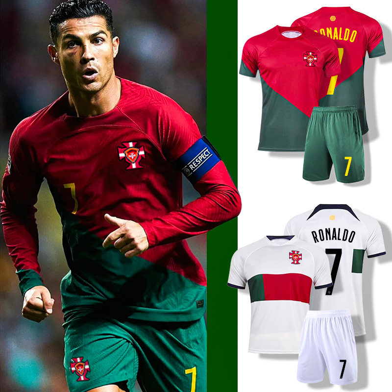 2022葡萄牙C罗球衣7号阿根廷梅西10号儿童训练服足球服运动套装男