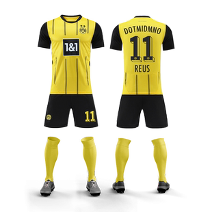 2425多特主场球衣11号罗伊斯球衣定制足球服套装男儿童运动训练服