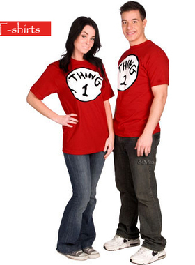 80s T恤世界 原创设计之Thing-1 红色纯棉短袖T恤 夏装男女款