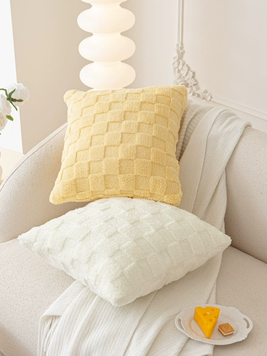 Белая плюшевая подушка, съёмный диван, кремовая наволочка, популярно в интернете