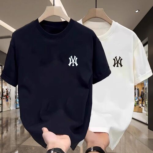 短袖2026新款男款纯棉宽松休闲T恤夏季落肩纯色男女同款半袖上衣