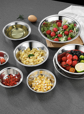 不锈钢马斗码斗码兜配菜盆厨房拌料盆调料盆装菜碟小汤盆食堂汤碗