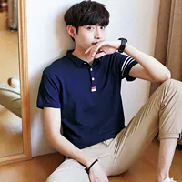 Quần áo nam hàn quốc mùa hè mới cho nam áo thun ngắn tay cotton nam - Polo áo thun nam có cổ