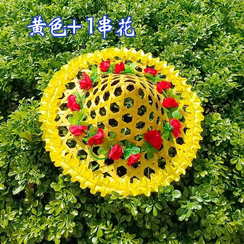 特价出售海南竹编斗笠帽 舞蹈帽子小赶海舞蹈道具成人儿童舞蹈帽