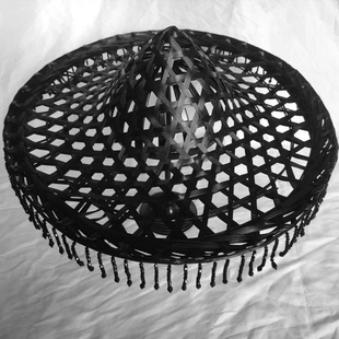 洱林帽竹编女孩演出斗笠镂空舞蹈装饰舞台草帽斗笠道具编织彩色帽