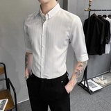 2021春夏男衬衫中袖条纹衬衣青年商务衬衫潮流花衬衫时尚BF97，男装衬衫，星座419（原A233）