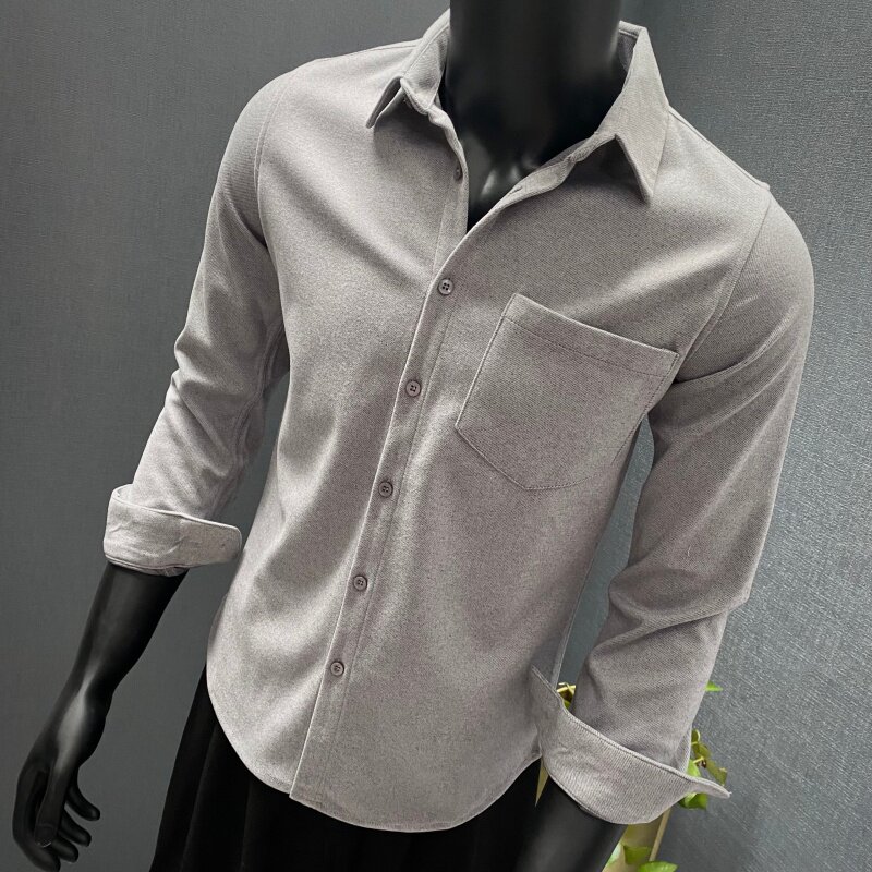 2026春夏新款衬衫~毛呢长袖衬衣~休闲衬衫H2237-P65，男装衬衫，星座419（原A233）