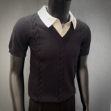 春夏新款针织衫~翻领针织T恤针织打底衫~撞色翻领针织衫G6603-P65，男装T恤，星座419（原A233）