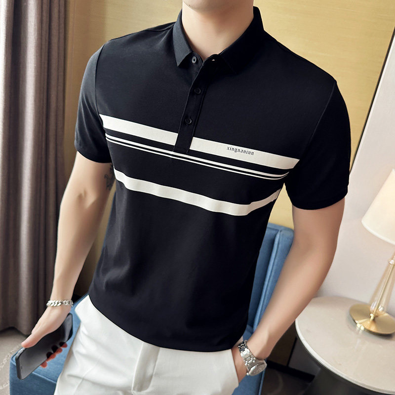 英伦风~春夏男士撞色翻领T恤夏季短袖潮男休闲POLO衫Y586-P55,男装Polo衫,星座419（原A233）