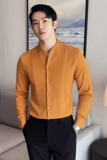 男士四季款长袖衬衫~个性款V领衬衫~新中式衬衣419-DC201-P65，男装衬衫，星座419（原A233）