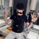 夏季新款社会小伙T恤男短袖ins网红短袖半袖上衣AB29-P35控价55，男装T恤，星座419（原A233）