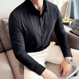男士四季款长袖衬衫~高级感商务衬衫~纯色休闲衬衣419-M2359-P75，男装衬衫，星座419（原A233）