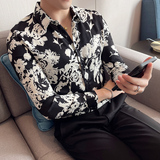 四季款男花色长袖衬衫英伦时尚轻奢品质衬衣修身款个性款BF11，男装衬衫，星座419（原A233）