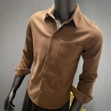 2026春夏新款衬衫~毛呢长袖衬衣~休闲衬衫H2237-P65，男装衬衫，星座419（原A233）