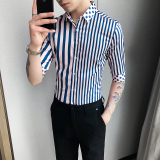 咖绿波点条纹