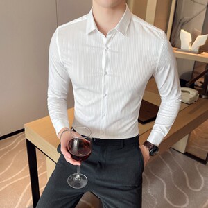 春夏男士衬衫 高级感休闲衬衣 长袖条纹衬衫男衬衣A233-M2108-P65图片