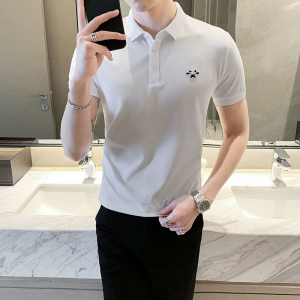 Polo衫纯棉男短袖t恤夏季纯色潮流休闲新款英伦POLO外穿PH613-P50图片