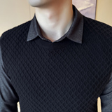 秋冬男士毛衣假两件针织毛衣打底衫牛仔衬衫领翻领毛衣S1188-P119，男装T恤，星座419（原A233）