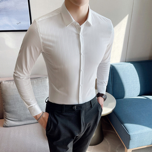 春夏男士衬衫 高级感休闲衬衣 长袖条纹衬衫男衬衣A233-M2108-P65图片