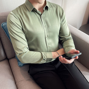 四季款男多色长袖衬衫英伦时尚轻奢品质衬衣修身款个性款BF26图片