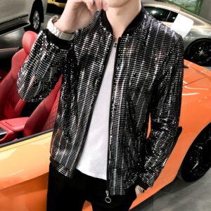2025夏季新款男士个性时尚防晒衣夜店发型师夹克社会外套A95-P60图片