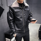 秋冬新款男士加绒PU皮衣店主风仿皮皮衣男皮外套A068-PY522，男装皮衣，星座419（原A233）