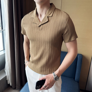 英伦风~春夏男士翻领T恤 夏季短袖潮男休闲POLO衫Y001--P55控75图片