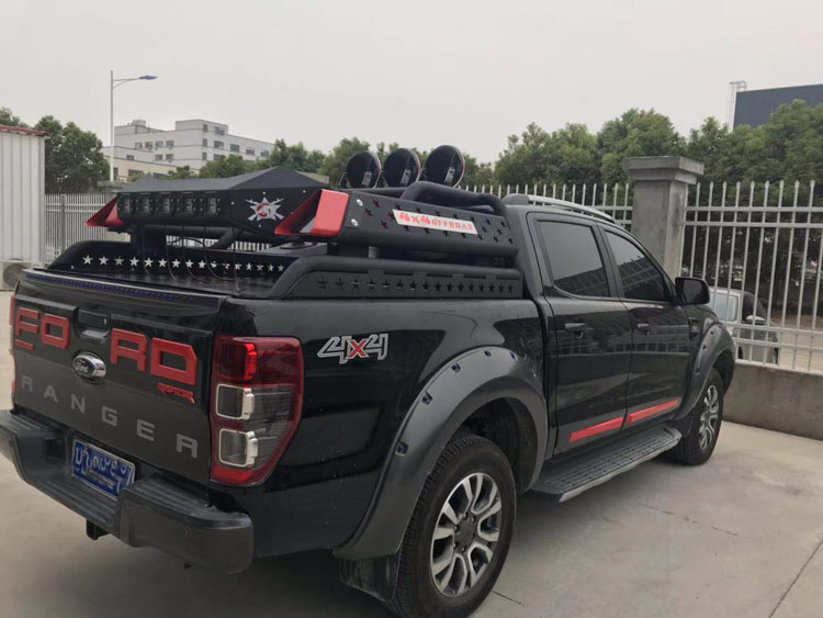 适用于猛禽F150坦途公羊RANGER龙门架带灯防滚架后备胎架防滚架