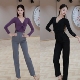 新款 拉丁摩登套装 教课练舞长袖 DRS秋季 百搭西裤 多色高级好看女