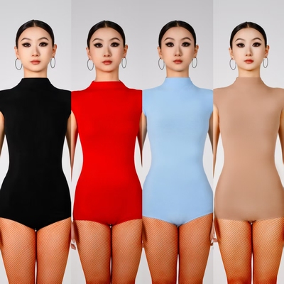 夏季新款无袖拉丁摩登上衣显瘦