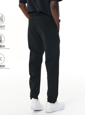 ZONEiD 针织运动长裤25秋冬新款260G立体分割修身透气抽绳休闲裤