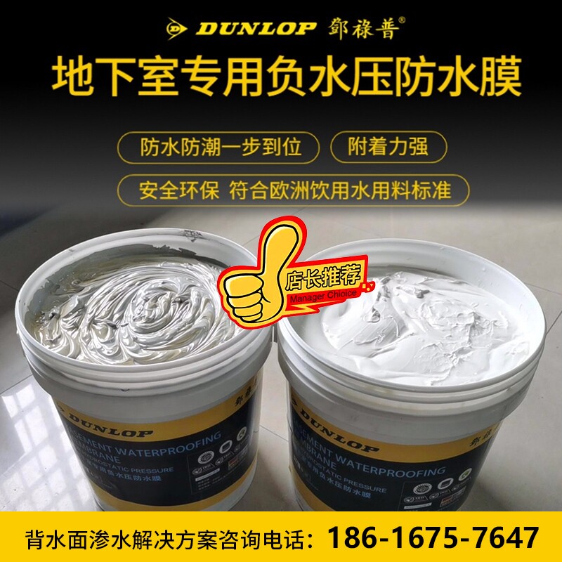 德国邓禄普地下室专用负水压防水别墅背水面抗渗防潮防水涂料20l