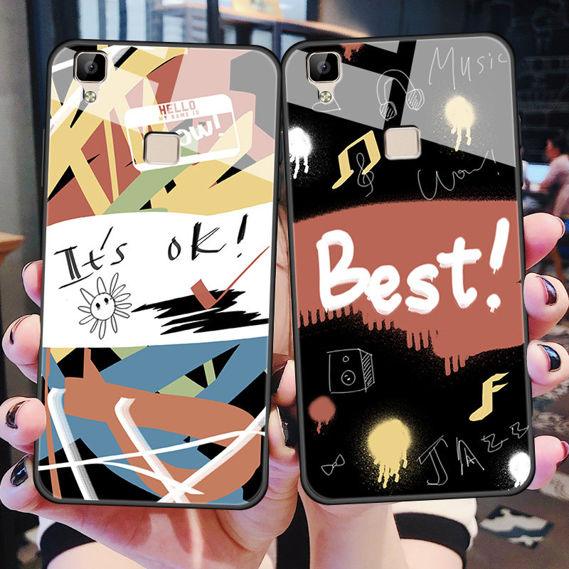 vivo v3max手机壳步步高v3maxa玻璃保护硅胶套v3a全包软边硬壳v3m可爱