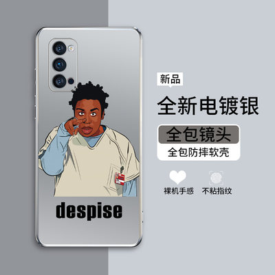 OPPOReno4Pro手机壳reno4pro直边电镀银色PDNM00全包镜头防摔0p0pren04por软胶软壳opopremo4pr0搞怪男孩5G女