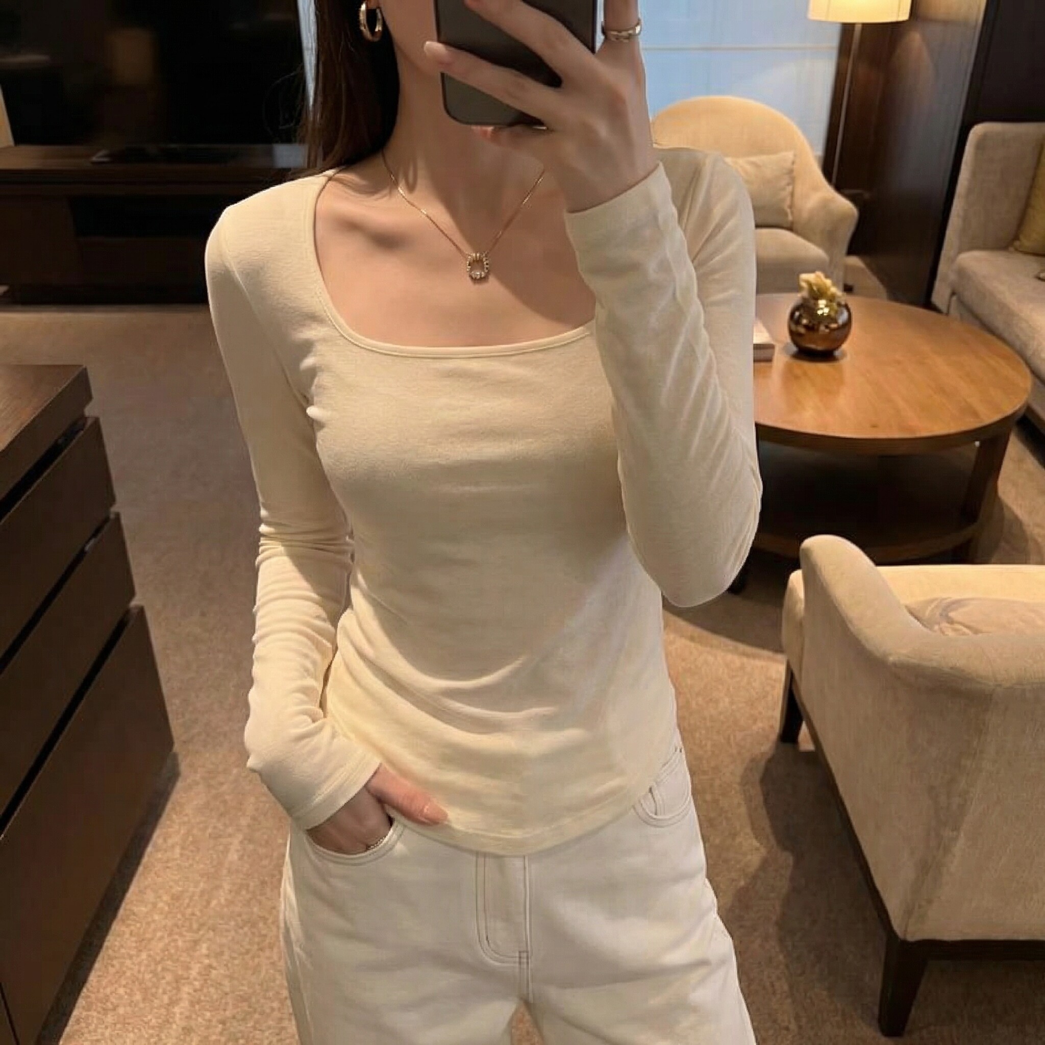 性感方领！设计感洋气小众上衣女