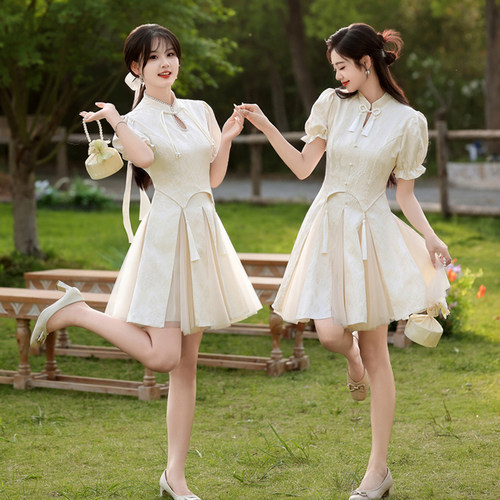绝美伴娘服短款姐妹裙修身显瘦